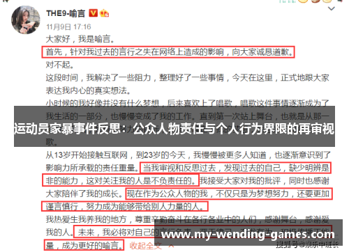 运动员家暴事件反思：公众人物责任与个人行为界限的再审视